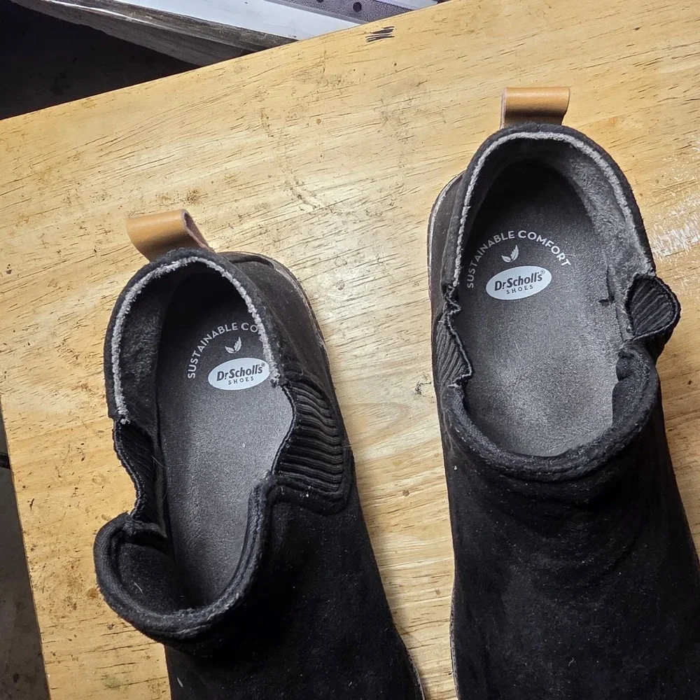 Dr. Scholl's Men's Black Chelsea Boots Pull On Ankle Round Toe Casual